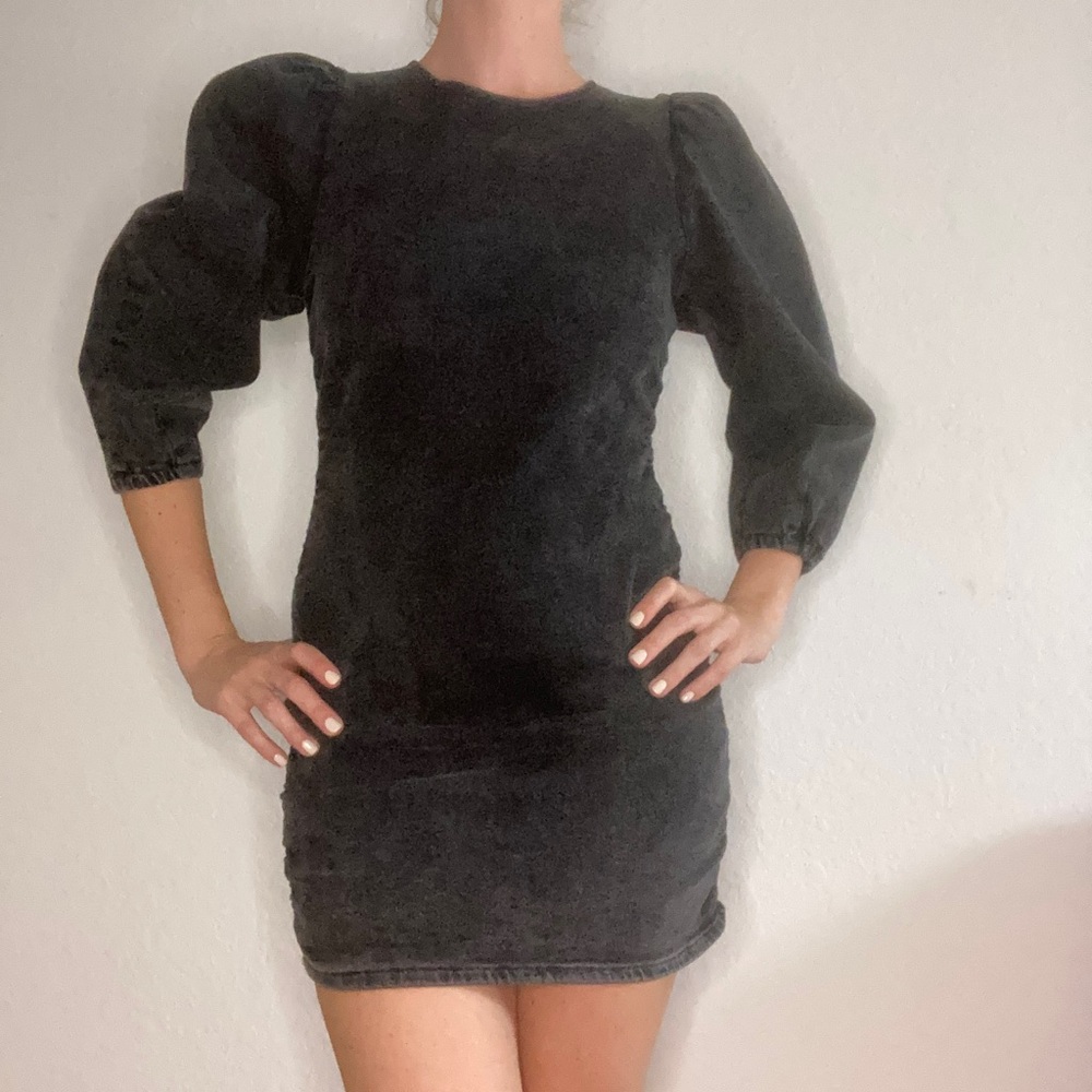 Zara 80’s Fiona dress grey washed jean